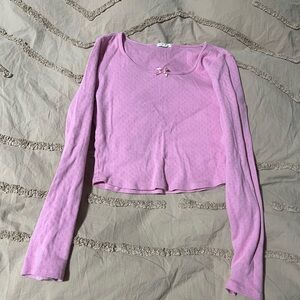 Cotton cropped long sleeve t shirt junior size M